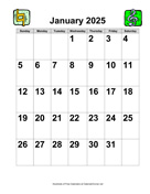 2025 Large-Number Music Calendar